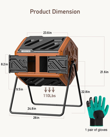 THE GROW'ING compact footprint fits small spaces in the yard
