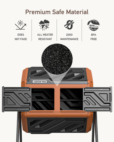 THE GROW'ING heavy-duty plastic with powder-coated steel frame for durability