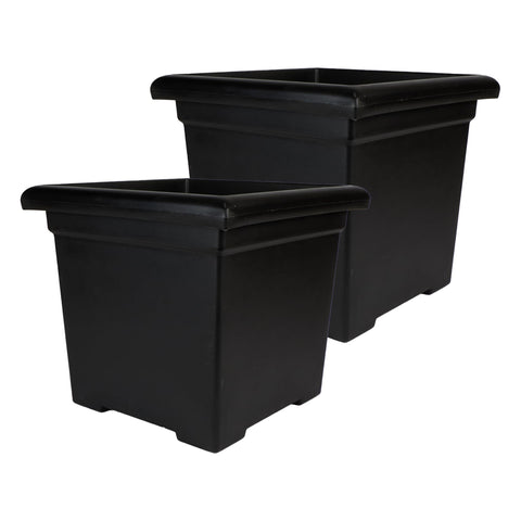 The HC Companies 12.5-inch square planter with drainage for indoor or outdoor use.