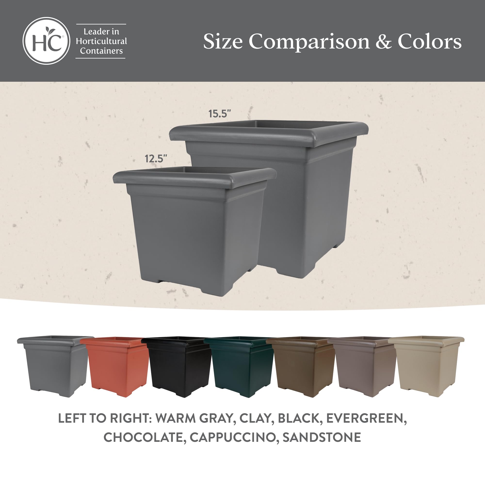 Sturdy rim on The HC Companies planter makes lifting full pots easier.