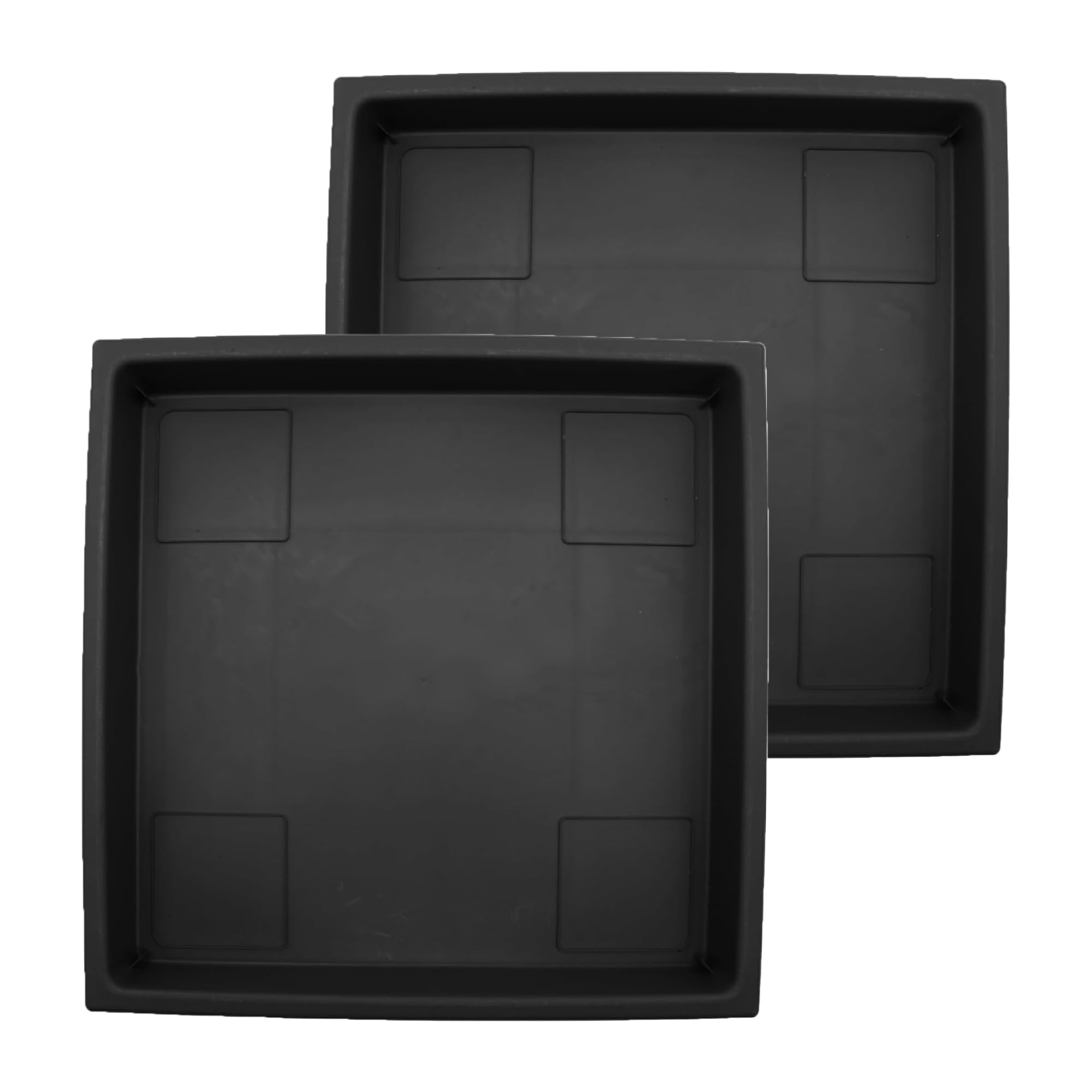 The HC Companies 14-inch accent square saucer in black protects indoor and outdoor pots.