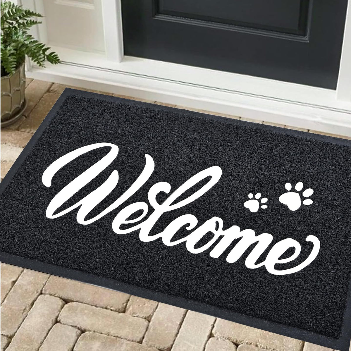 T.HENV Welcome Mat at the front door, durable and quick-drying for busy entrances.