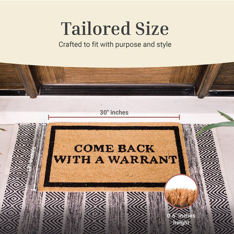 Theodore Magnus coir doormat highlights natural fibers that trap dirt at the threshold.