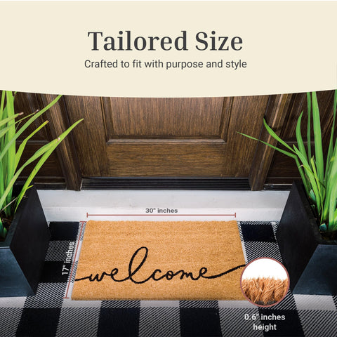 Theodore Magnus door mat in 17x30 size fits compact entryways with timeless style.