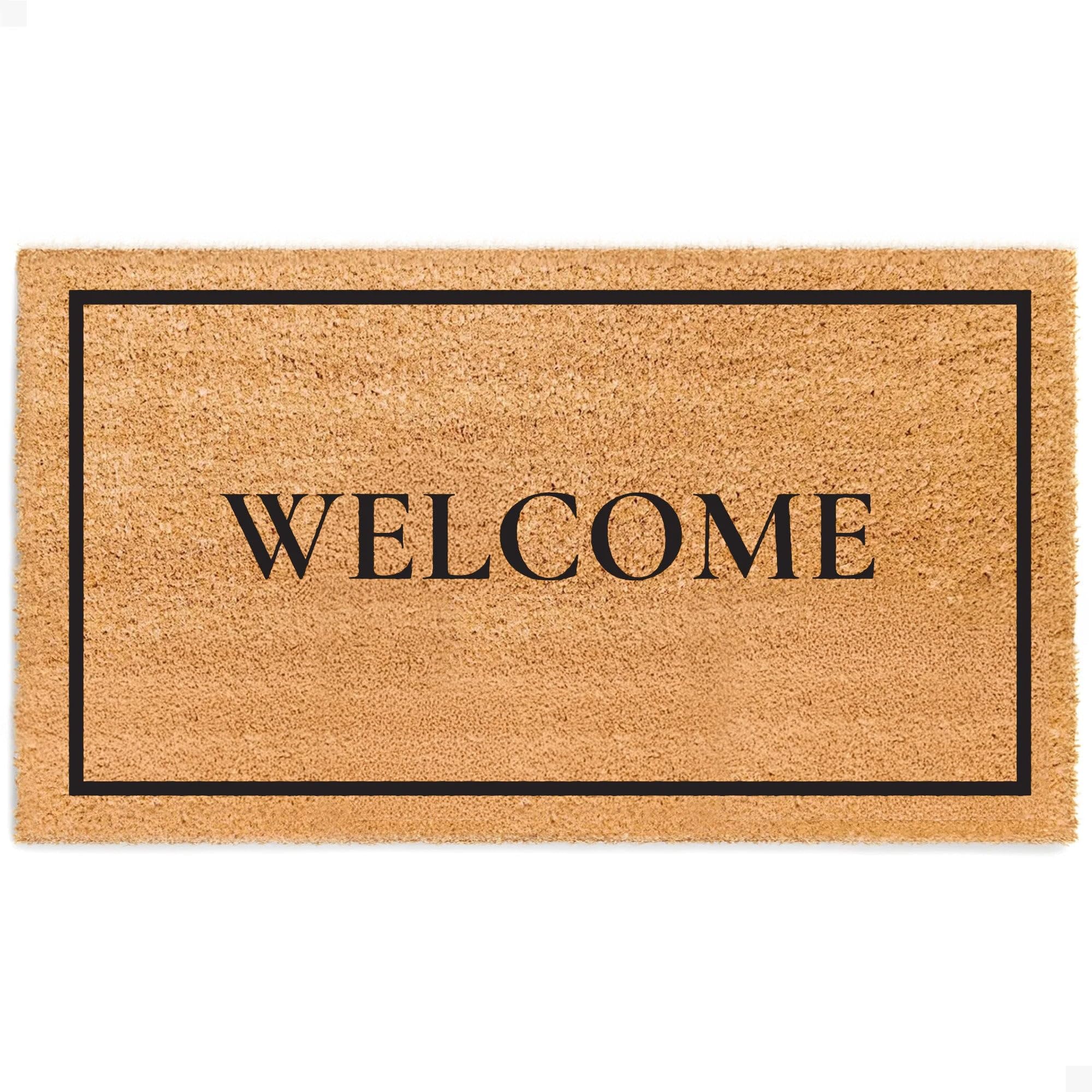 Theodore Magnus door mat front door angle shows durable entryway style.