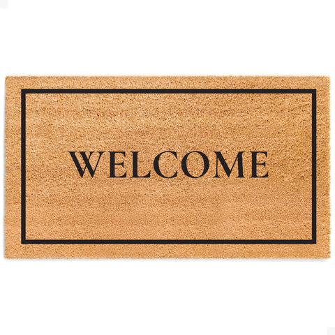Theodore Magnus door mat front door angle shows durable entryway style.