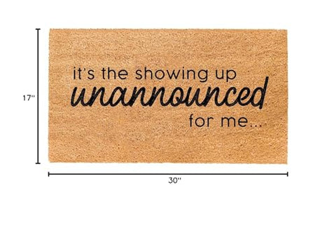 Theodore Magnus door mat features non-slip backing for stable placement at entry.