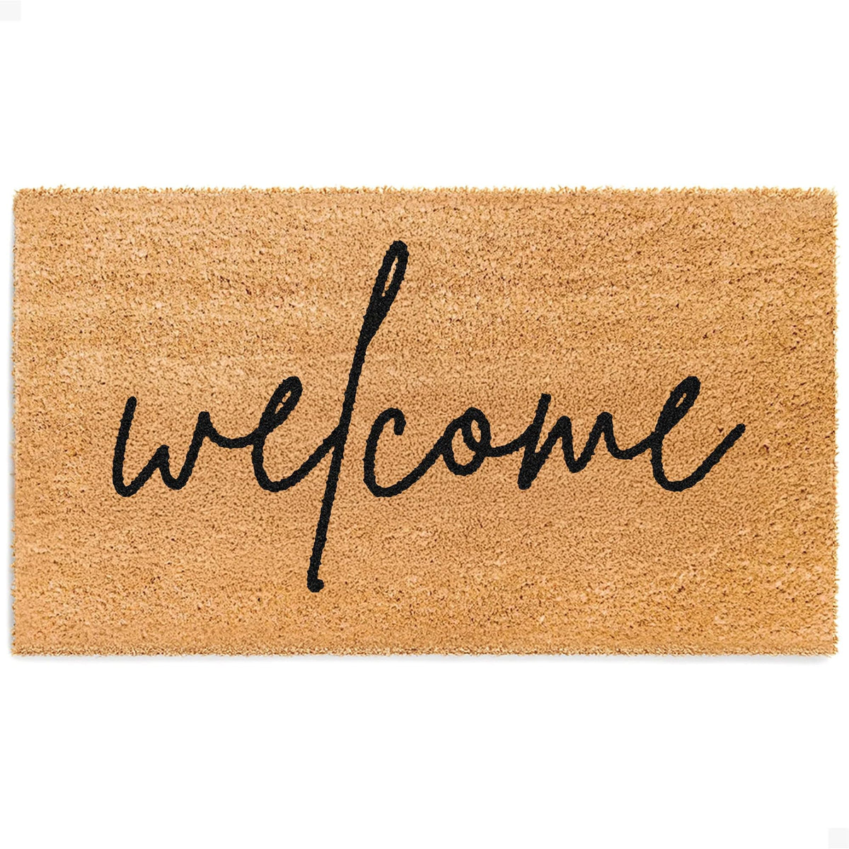 Theodore Magnus door mat at front door with dirt-trapping coir