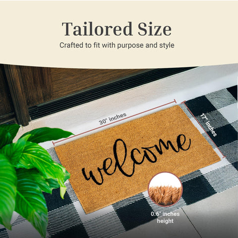 Theodore Magnus door mat coir close-up shows natural fibers trapping dirt