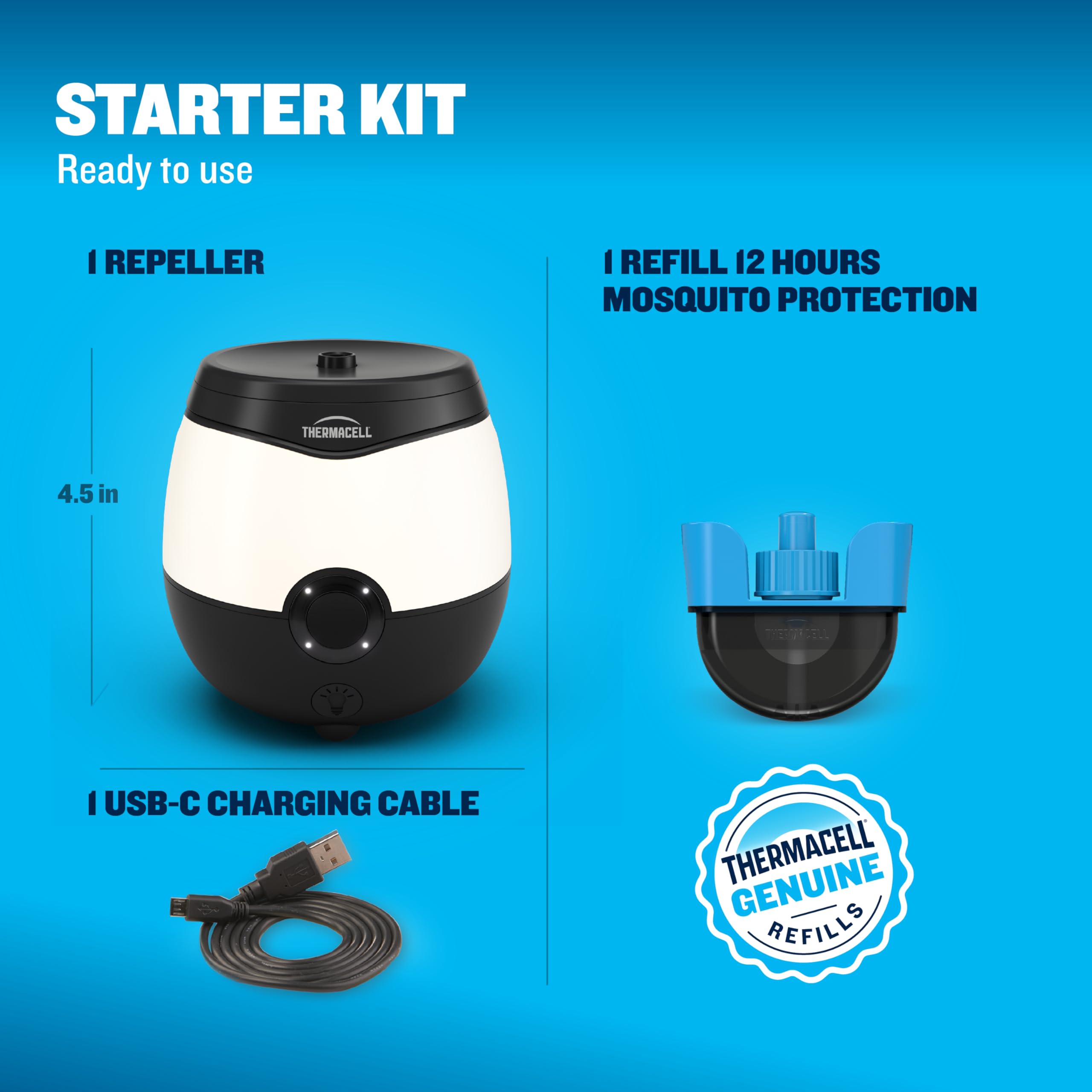 Includes a 12-hour repellent refill for extended patio sessions