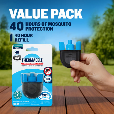 Airplane-friendly Thermacell refill supports travel-ready protection.