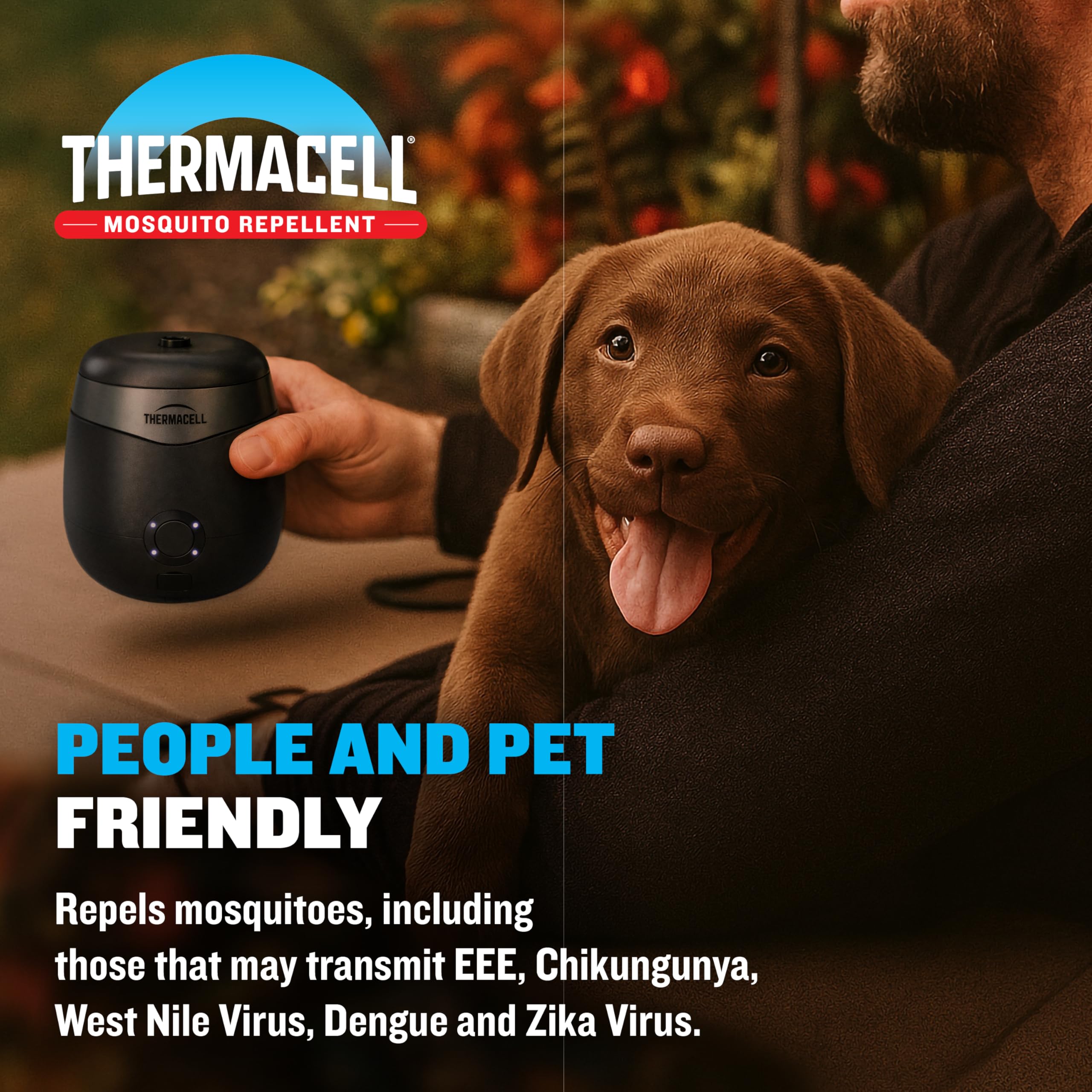 Thermacell E-Series in flame mode for outdoor ambiance