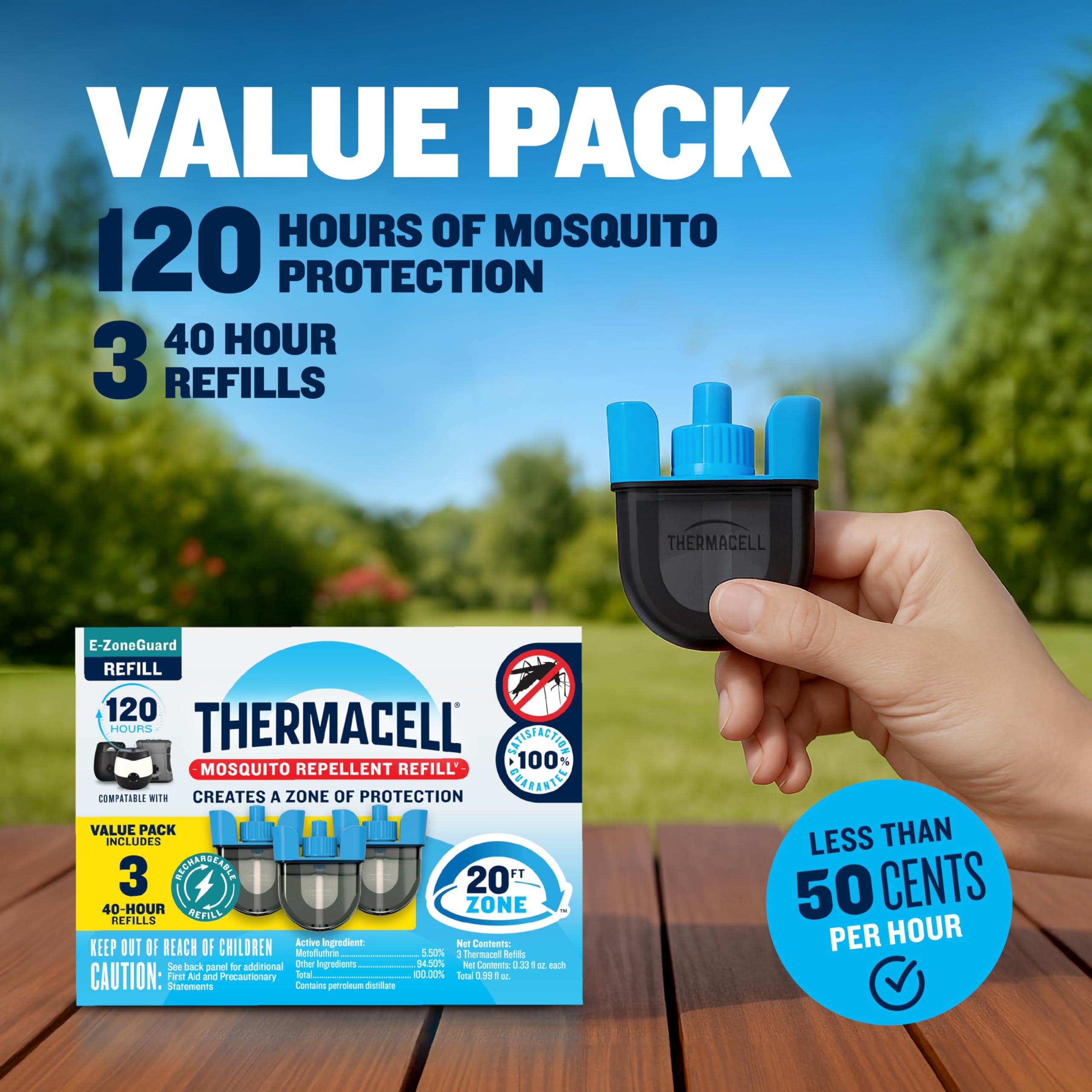 Thermacell E-ZoneGuard EPA safety verification label.
