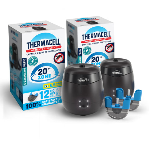 Thermacell E55 E-Series repeller unit in graphite for outdoor protection on patios.
