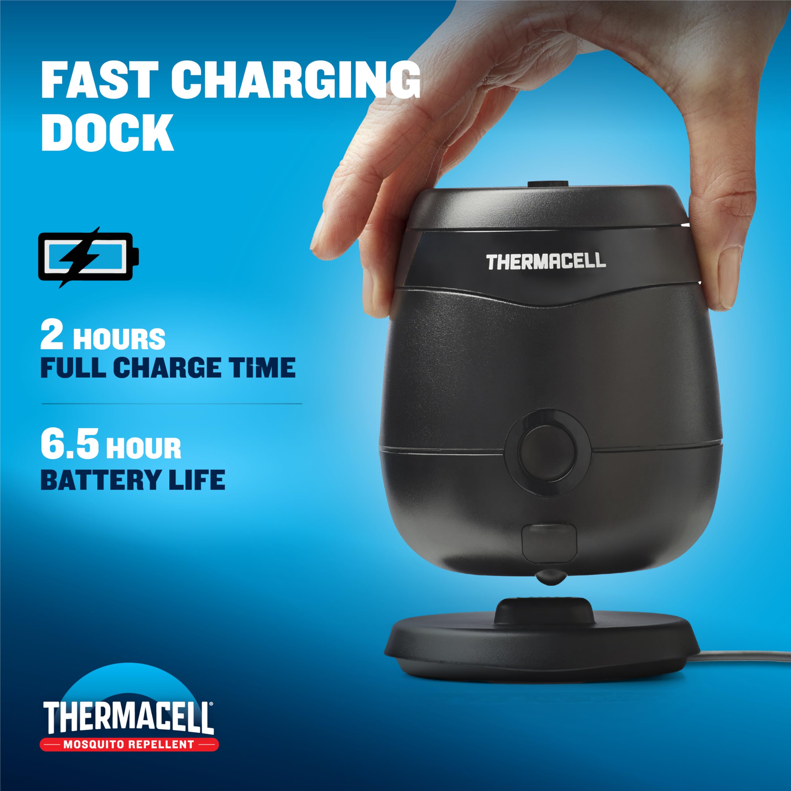 Thermacell E65 operates without flame or scent for safe outdoor use