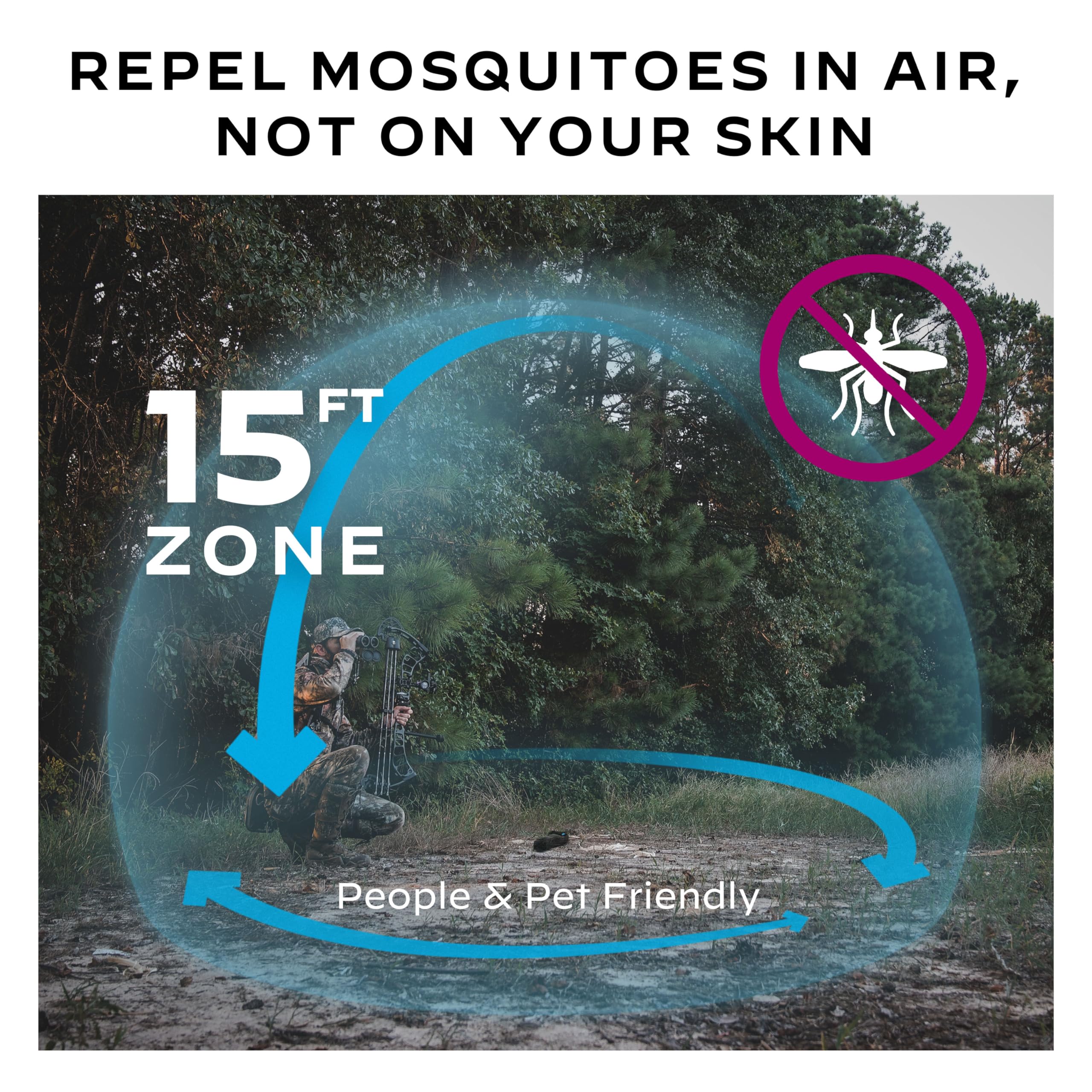 The holster’s internal pocket stores repellent mats for quick access.