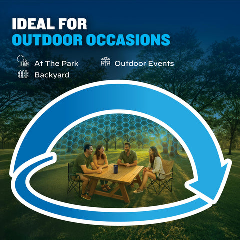 Thermacell Patio Shield backyard setup showcasing portable, flame-free mosquito protection.