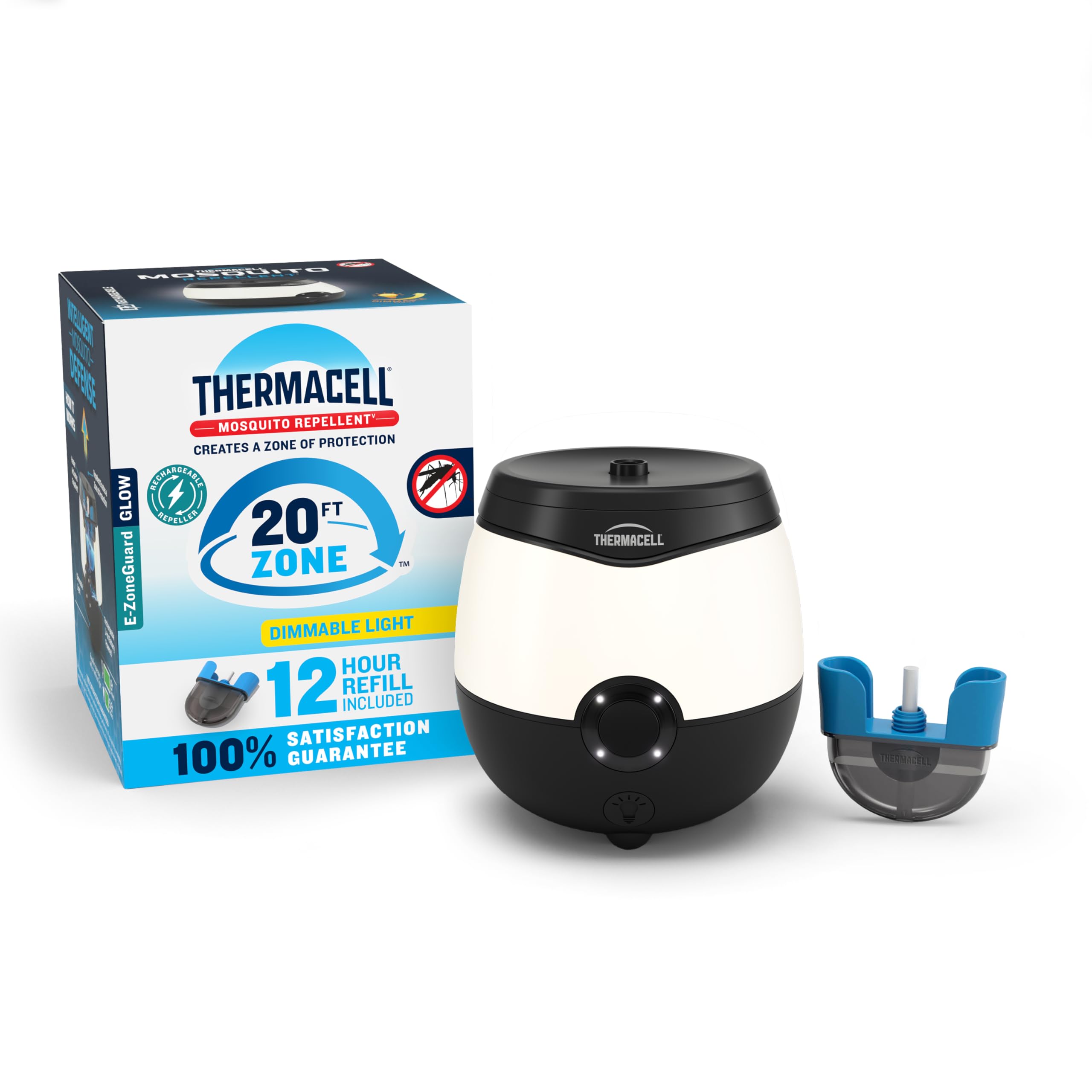 Thermacell Patio Shield E-Series on a patio table delivering spray-free outdoor comfort