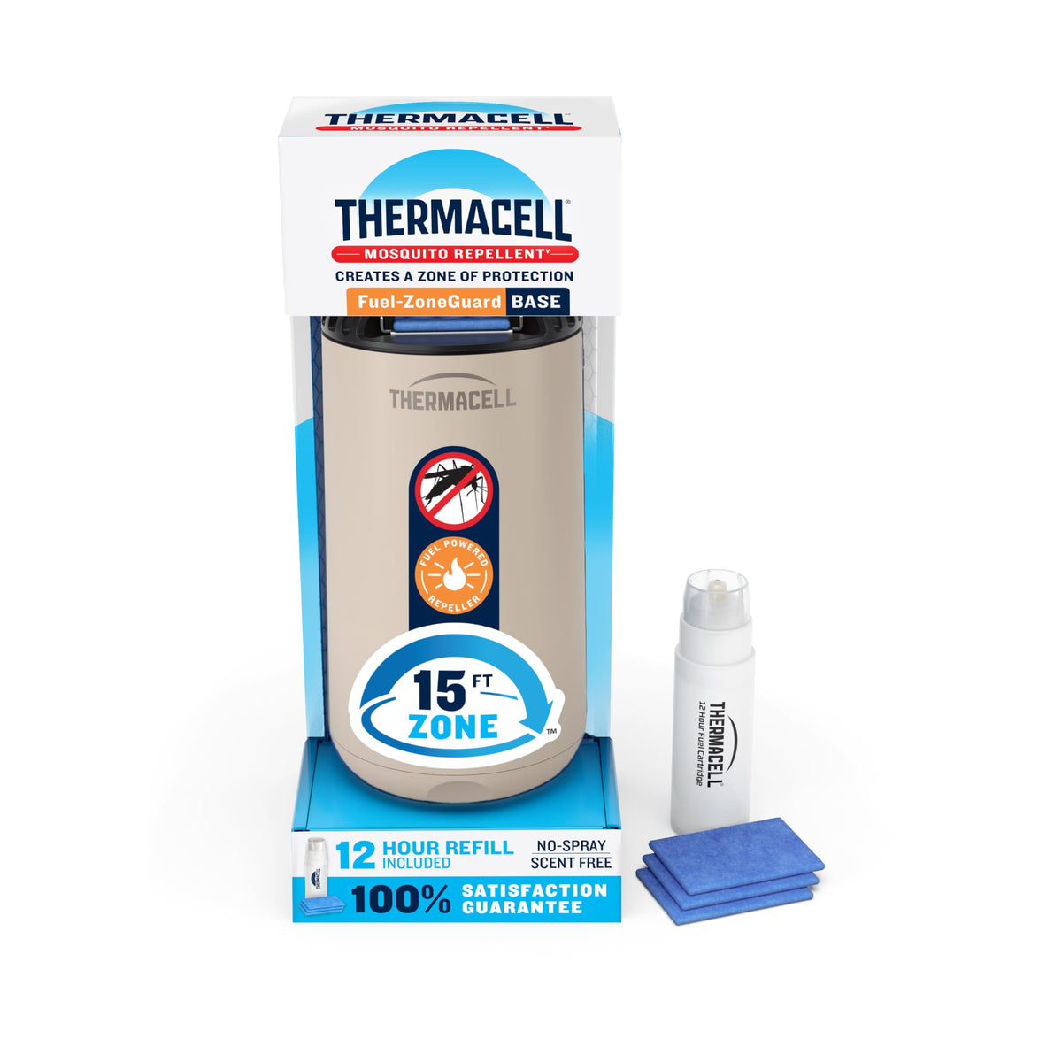 Thermacell Patio Shield front view showing a compact, portable mosquito repeller for outdoor spaces.
