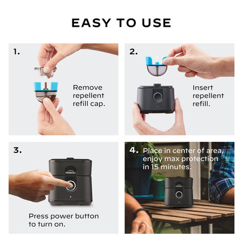 Thermacell Radius unscented repellent cartridge shown for unscented protection.