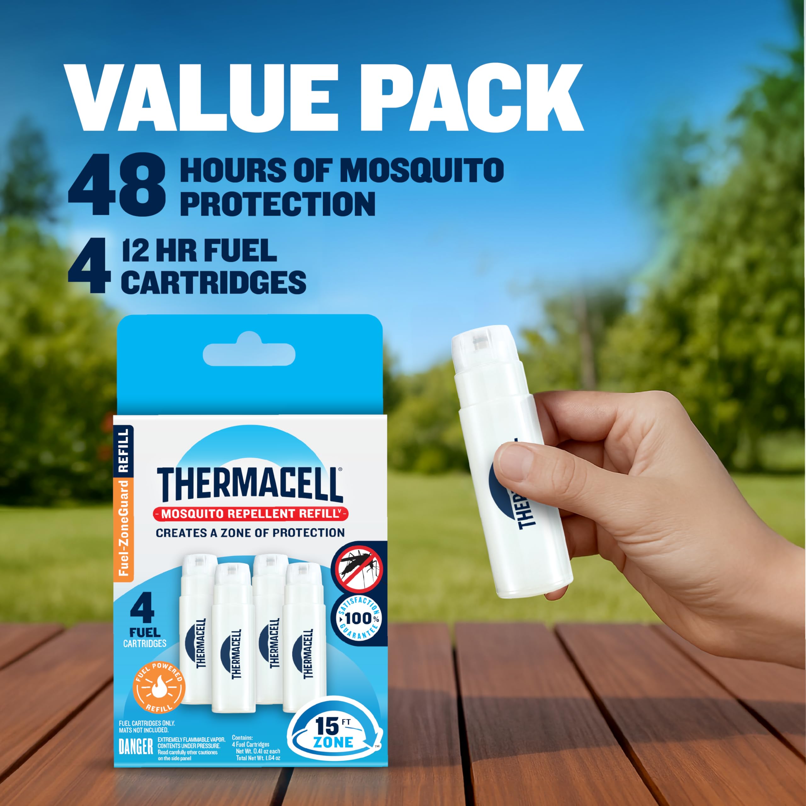 Thermacell refill mats ready for quick, odorless, mess-free use.