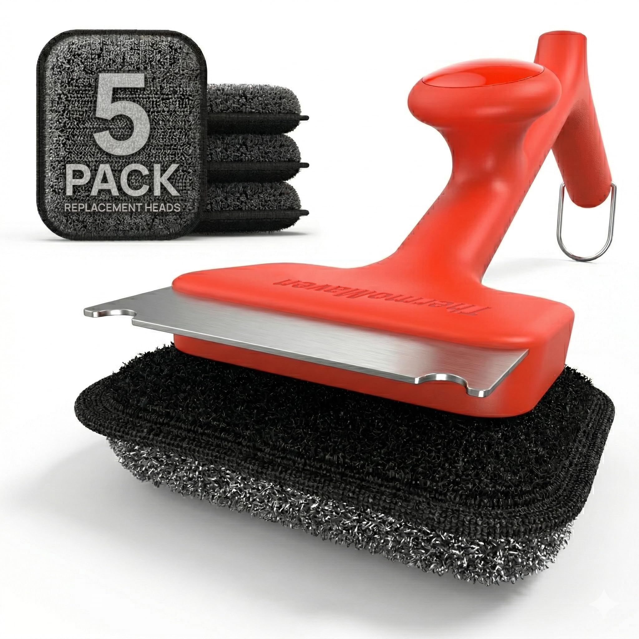 ThermoMaven bristle-free grill brush 17-inch for safe, residue-free cleaning on all grills.