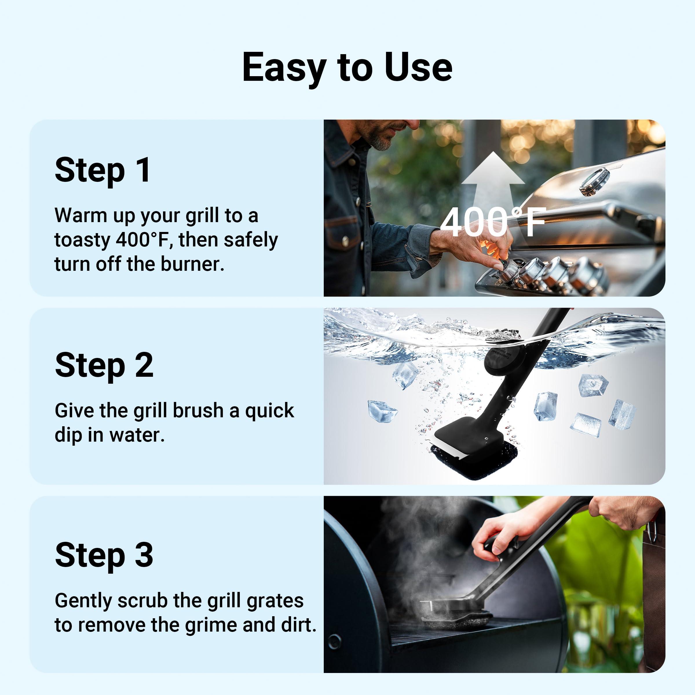 Detachable cleaning pad is dishwasher-safe for easy reuse.
