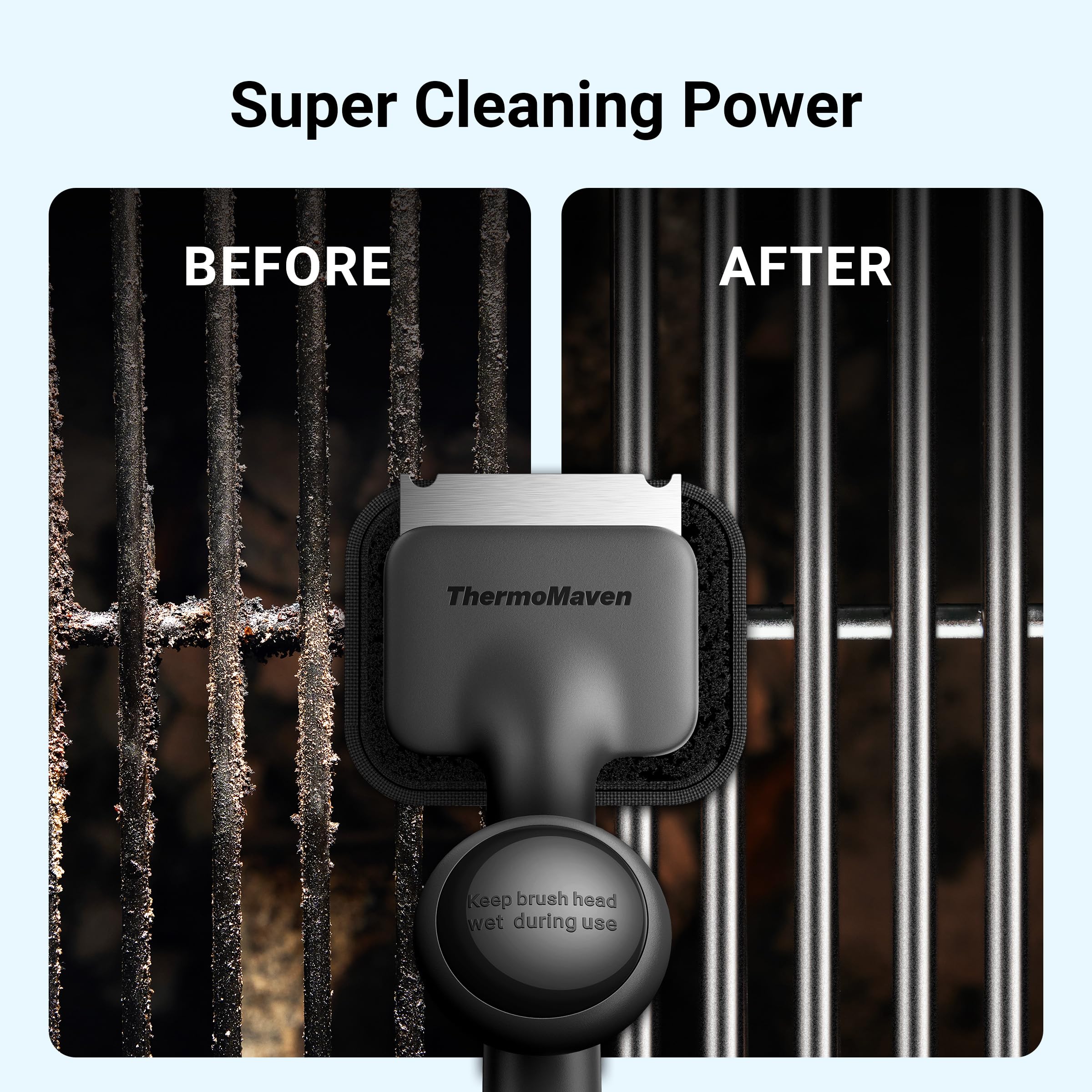 ThermoMaven ergonomic handle highlights comfortable grip during cleaning