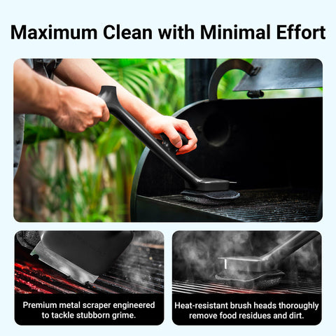 Porcelain, gas, and charcoal grill cleaning with ThermoMaven compatibility.