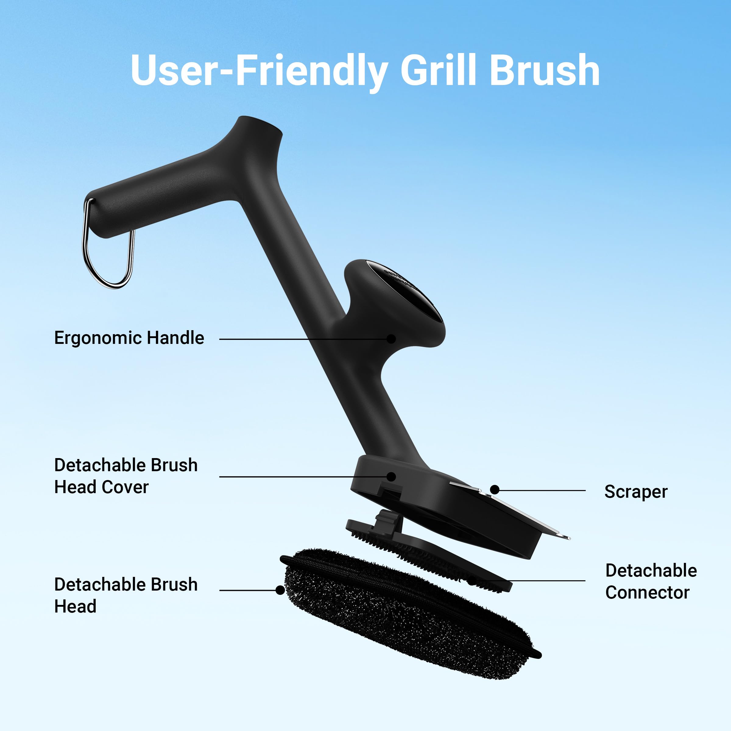 ThermoMaven steam-clean action showing grease lifting from grills