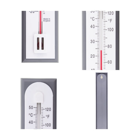 Thermometer World garden greenhouse monitor reading ambient climate.