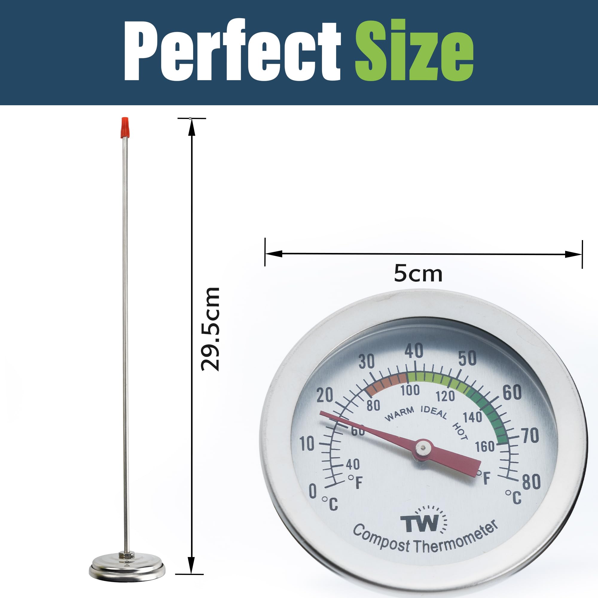 Thermometer World zones guide helps monitor active composting phases.