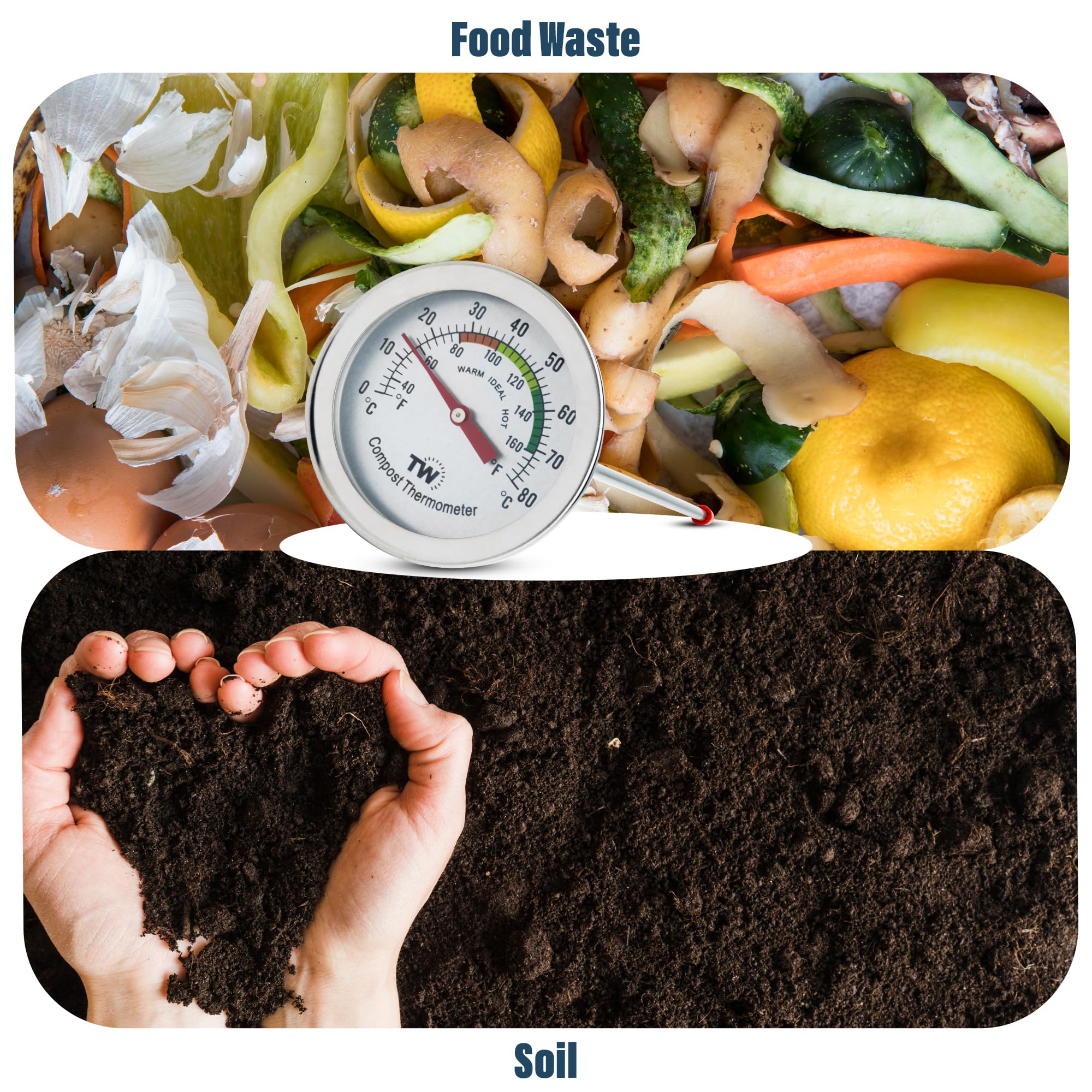 Thermometer World quality guarantee supports reliable, long-term compost monitoring.