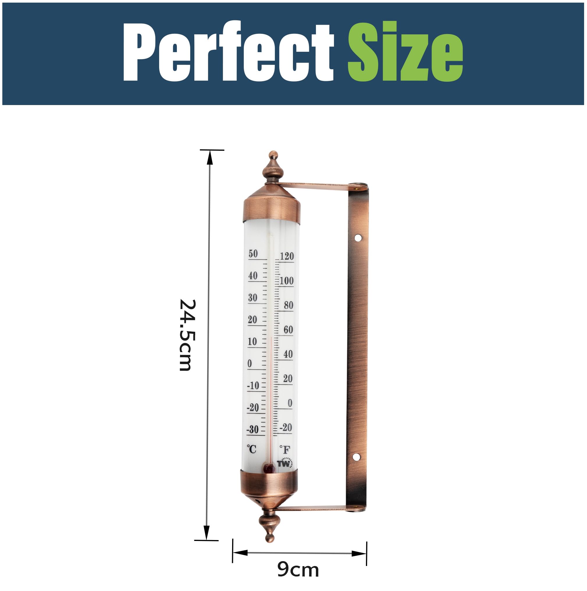 Thermometer World weatherproof outdoor thermometer withstands all seasons.