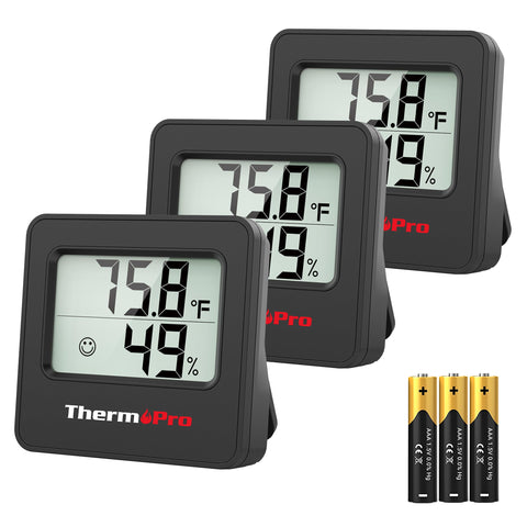 ThermoPro TP157 3-pack hygrometer display with quick, accurate readings