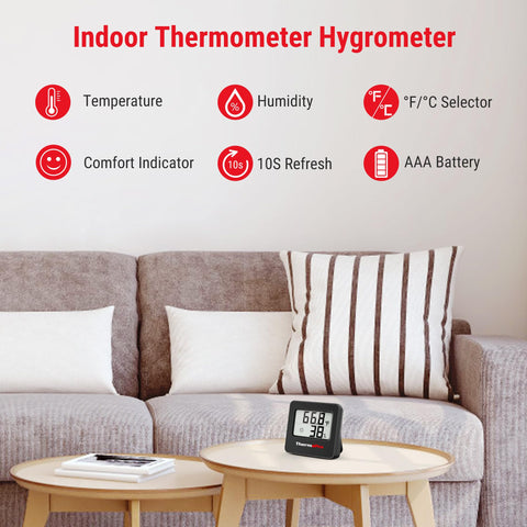 ThermoPro TP157 compact digital display shows temperature and humidity at a glance.