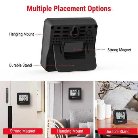 ThermoPro TP157 wall-hanging mount for space-saving monitoring