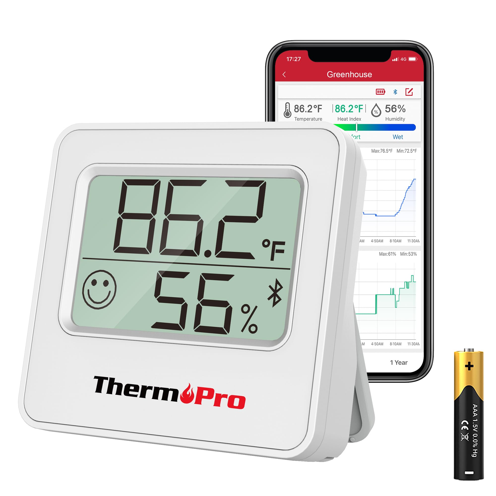 ThermoPro TP357 face comfort indicator shows air conditions at a glance for quick adjustments.