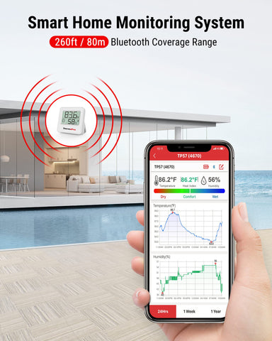 ThermoPro TP357 provides high-accuracy temperature and humidity readings for reliable monitoring.