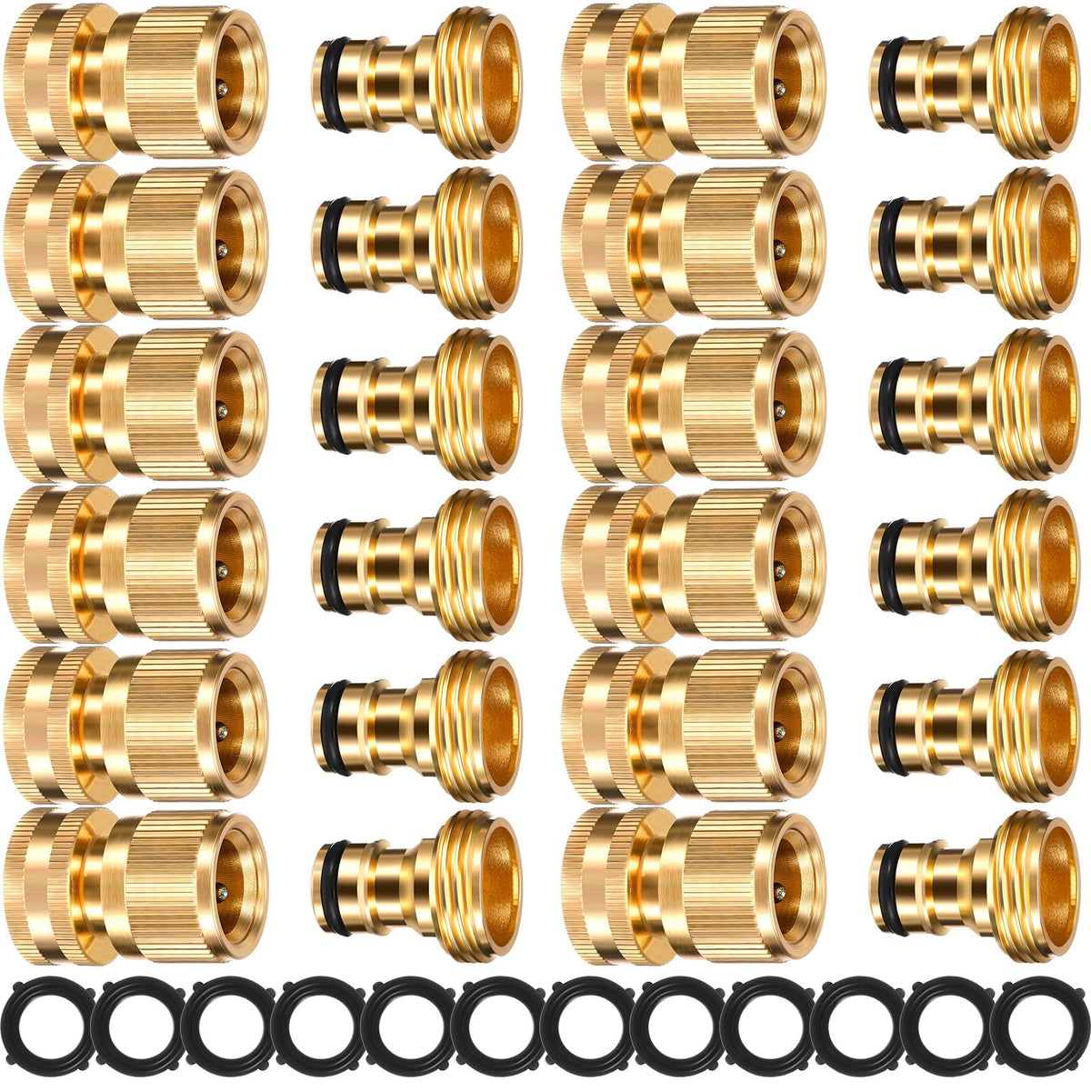 Therwen 12 sets garden hose connectors for versatile watering setups and quick changes