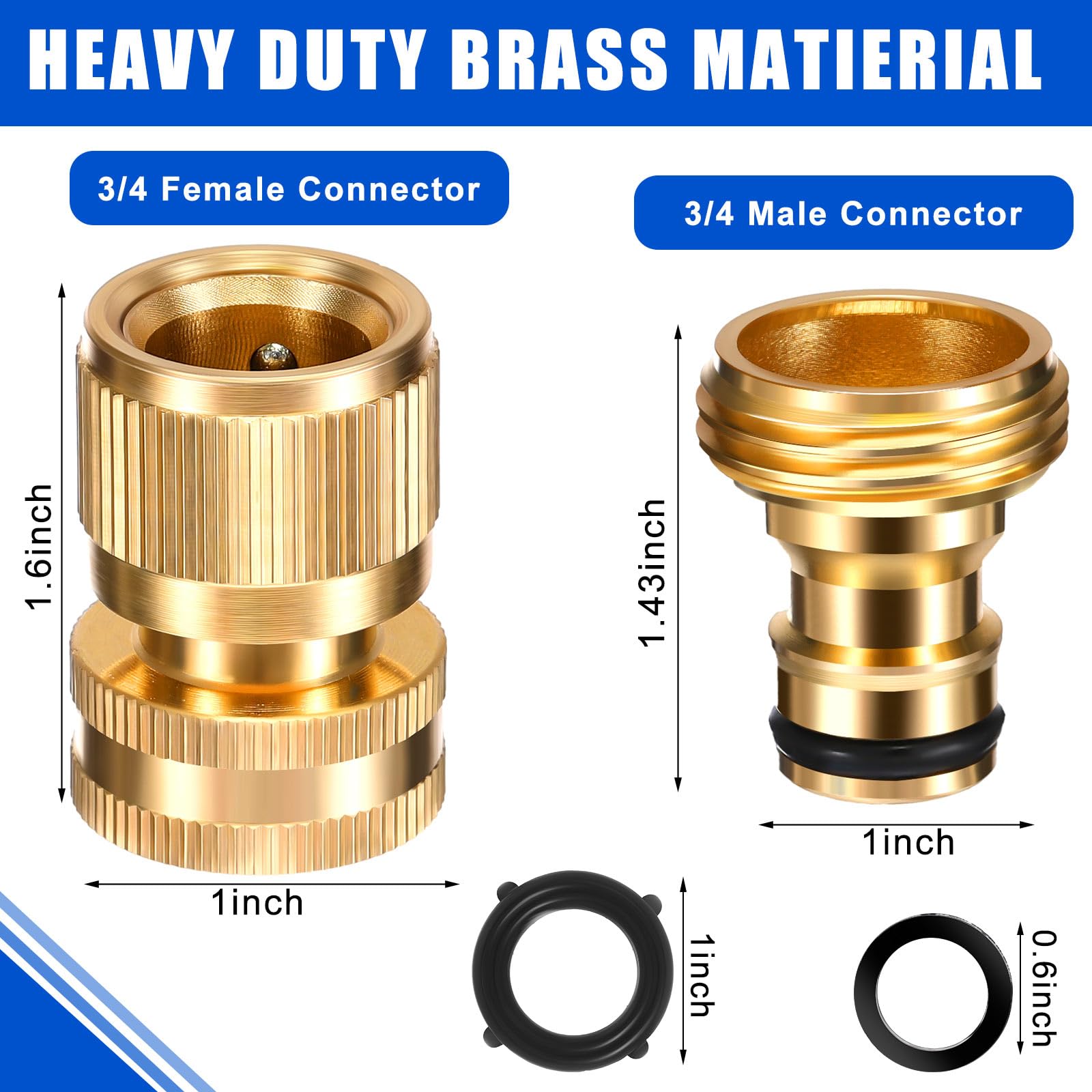 Therwen brass 3/4-inch connectors showcasing sturdy construction and durability