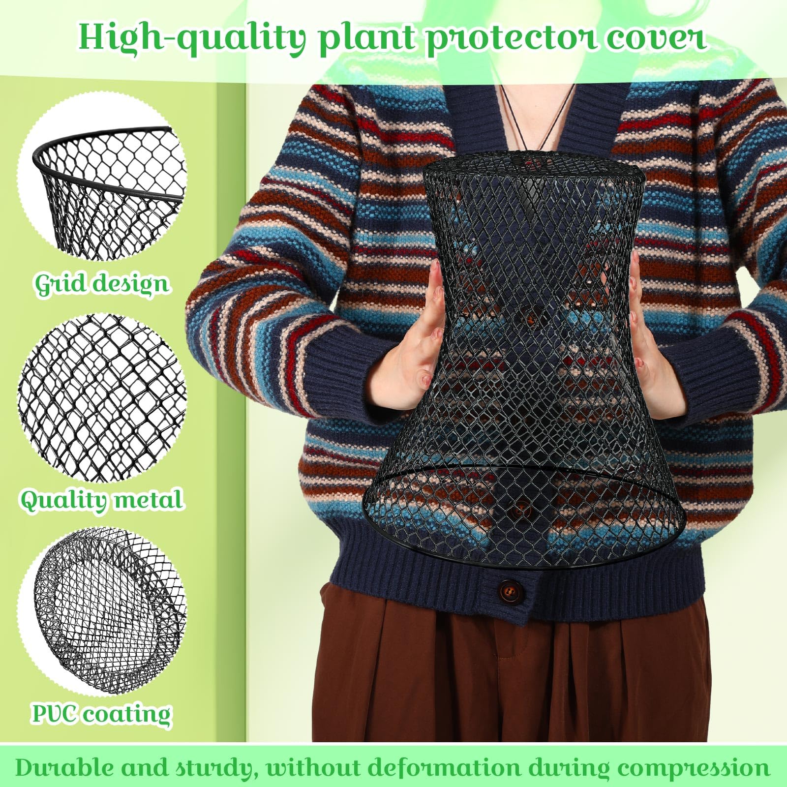 Therwen garden stakes set keeps cloches upright for stable seasonal protection.