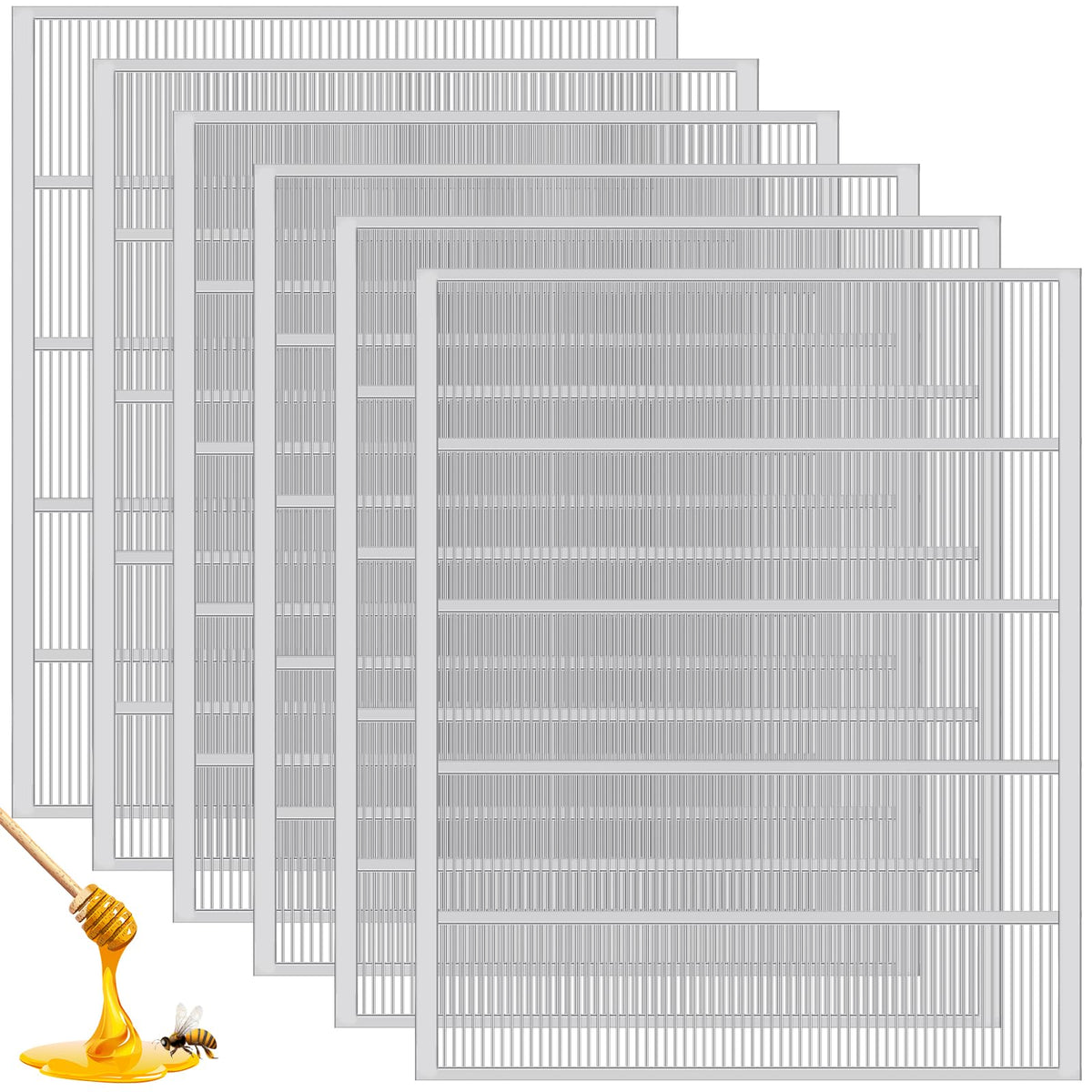 Therwen metal queen excluder for 10-frame hive, top view, supports organized honey harvesting.