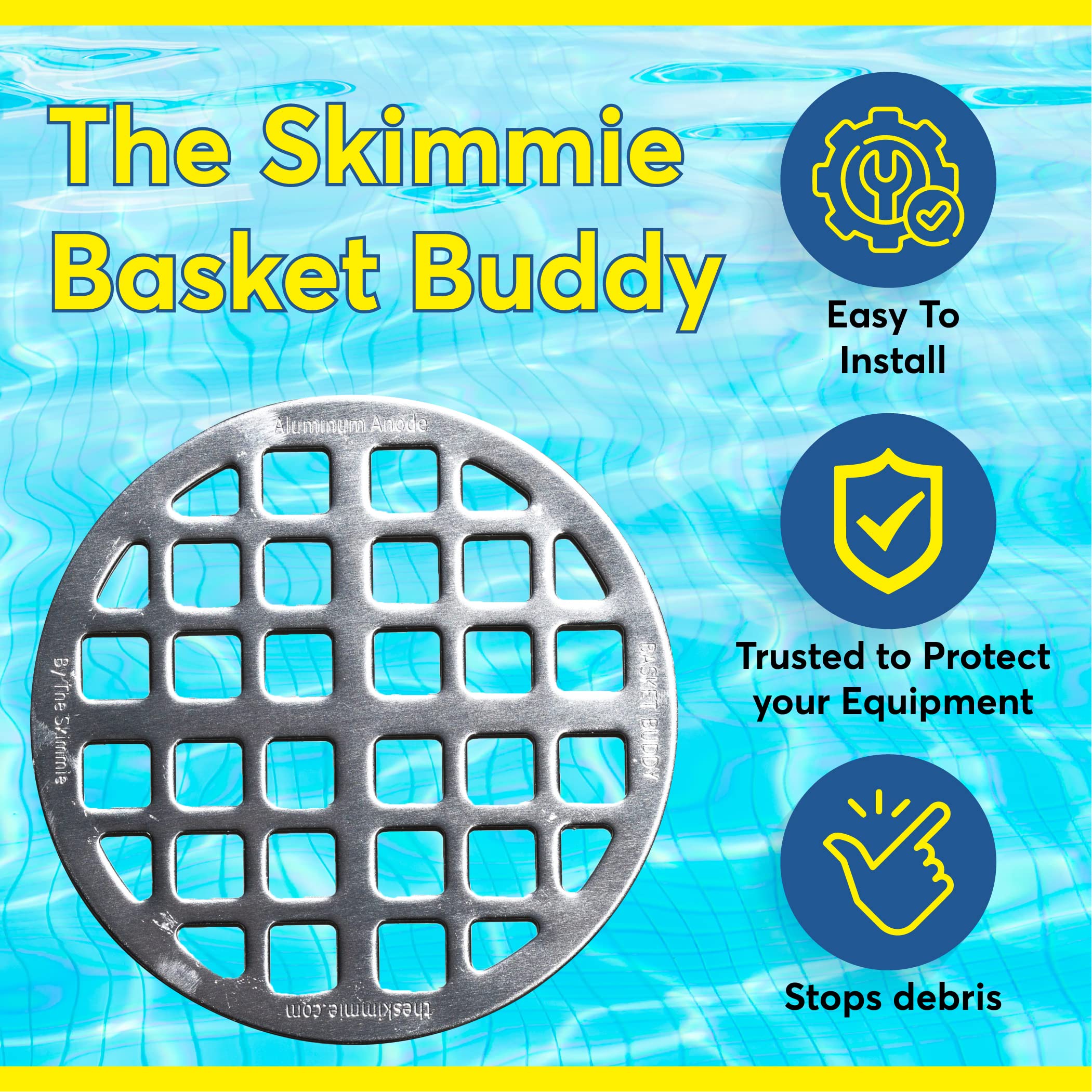 The Skimmie Basket Buddy helps protect your pool investment by keeping water clearer