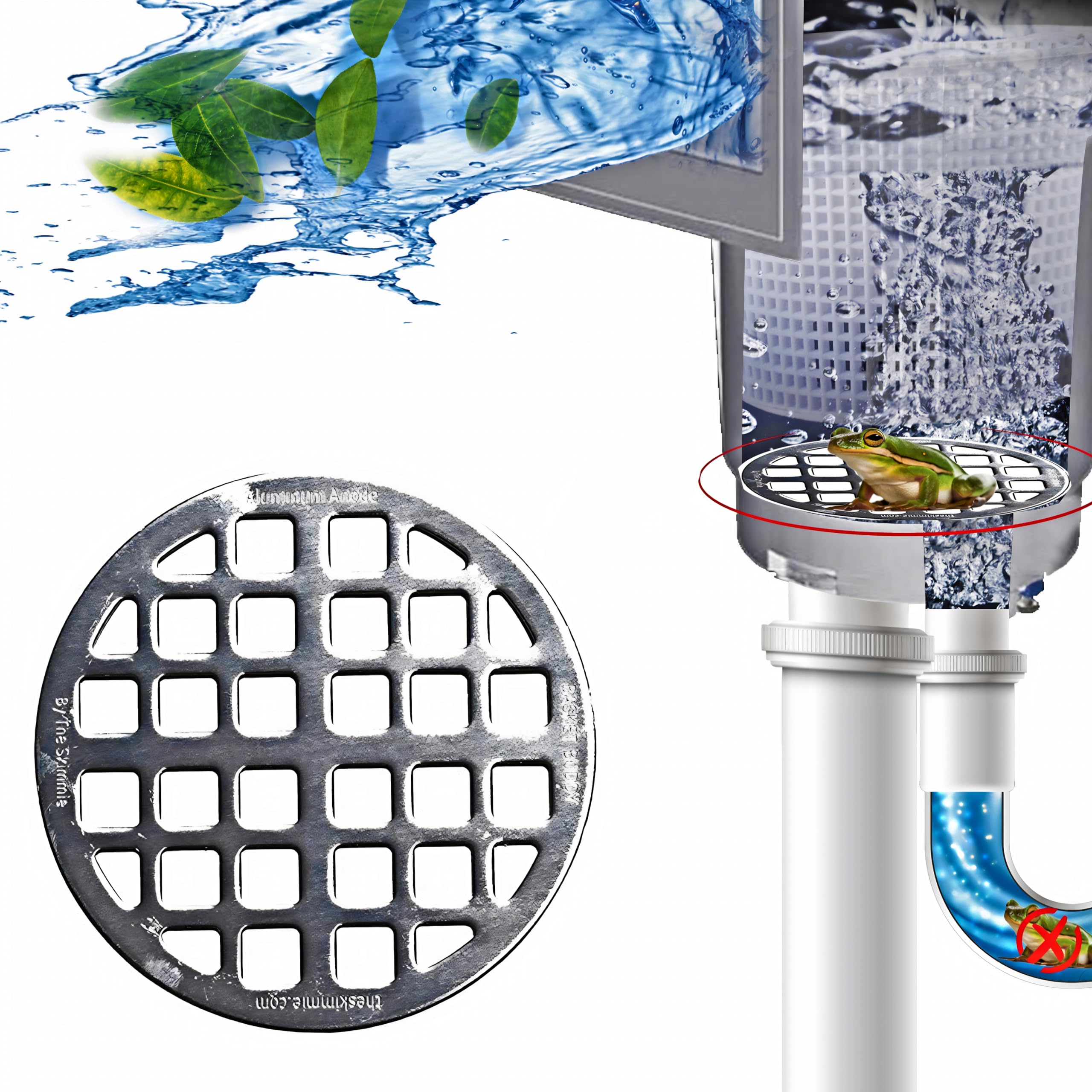 The Skimmie Basket Buddy Grate protects pool from debris under the skimmer