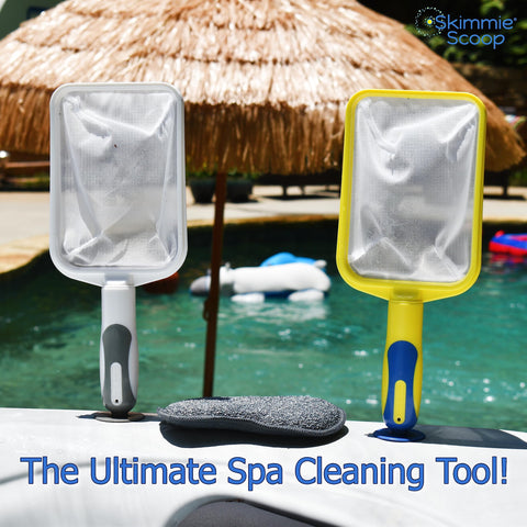 The Skimmie Scoop secure suction on smooth walls helps debris collection.