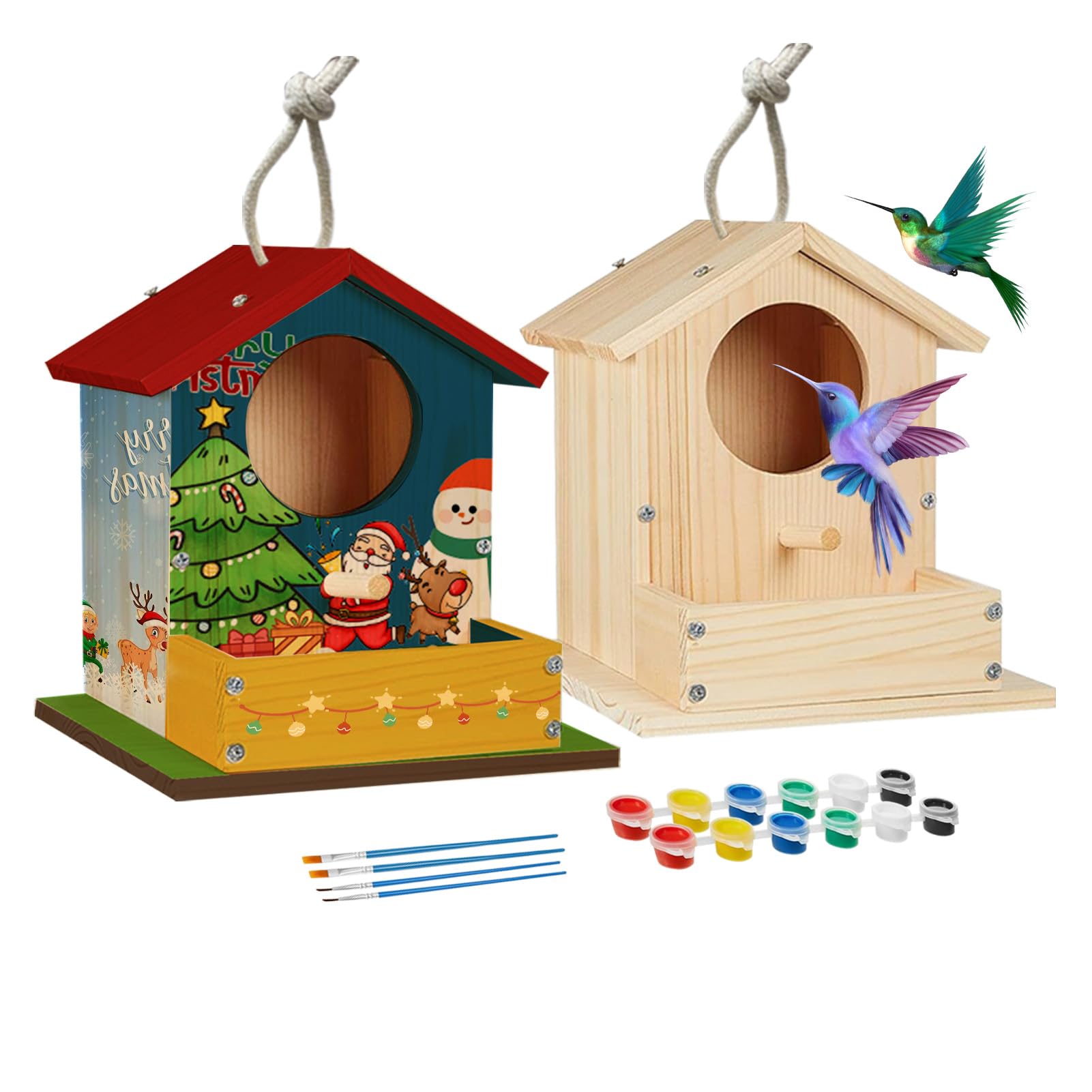 Thick&Thin Bird House Kit assembly: easy pre-drilled pieces enable safe DIY.