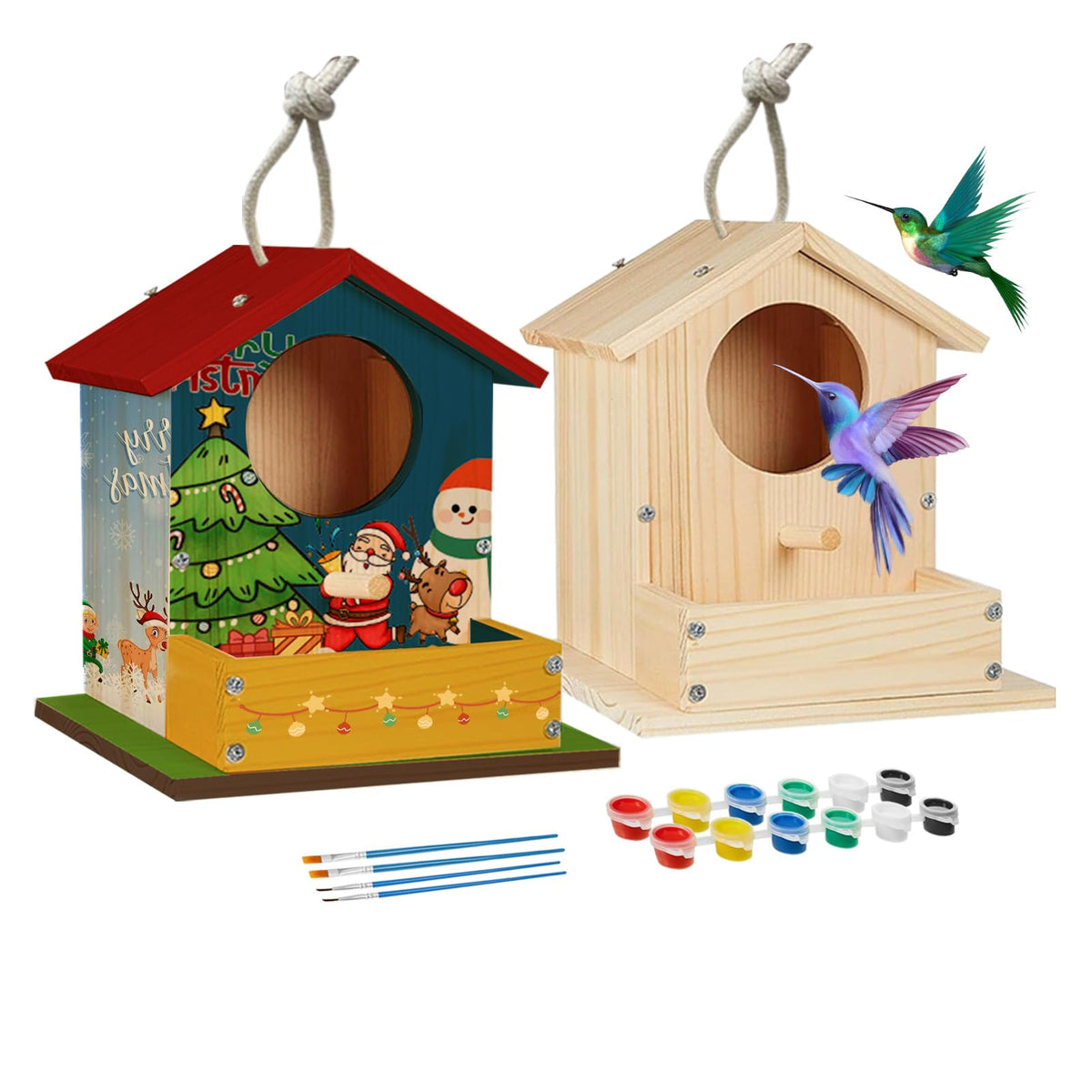 Thick&Thin Bird House Kit assembly: easy pre-drilled pieces enable safe DIY.