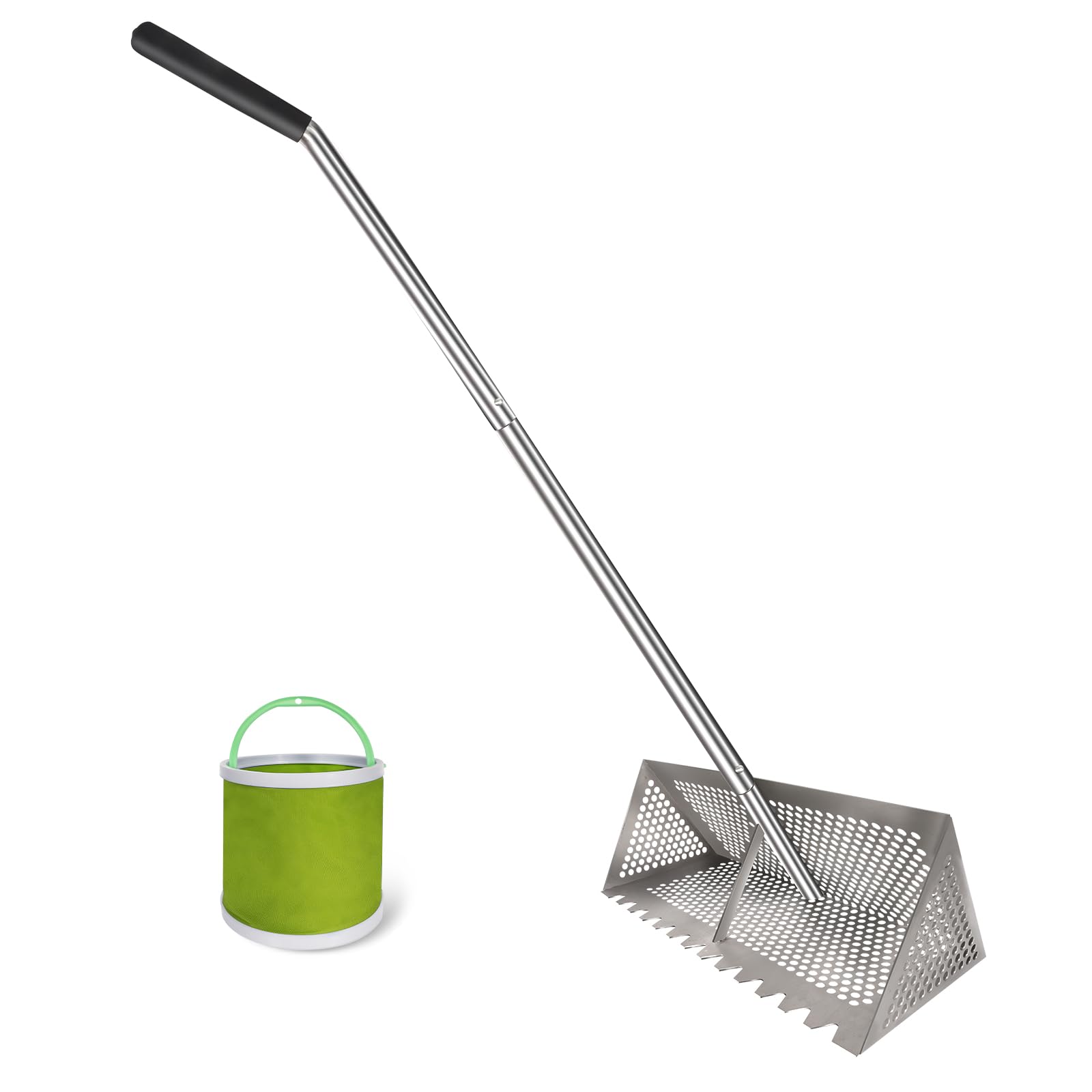 THILEMON Sand Flea Rake Pro with 304 stainless steel and 15.8 inch wide basket for efficient sand collection