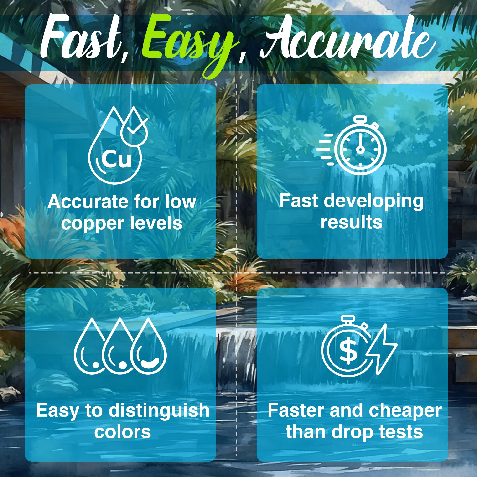 Think Minerals copper test strips color readout; clear copper level at a glance.